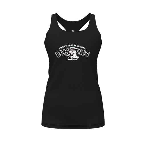 [CUS-DFW-RCBK-PER-BLK-FYS-LOGO2] Racerback Tank Top (Female Youth S, Black, Logo 2)