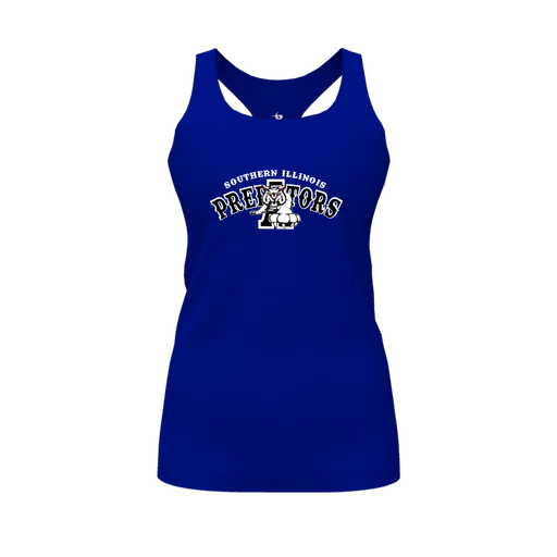 [CUS-DFW-RCBK-PER-RYL-FYS-LOGO2] Racerback Tank Top (Female Youth S, Royal, Logo 2)