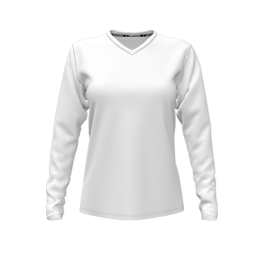 [FTLVCFWH-FYXS-LOGO3] Comfort T-Shirt (Female Youth XS, White, V Neck, Logo 3, Long Sleeve)