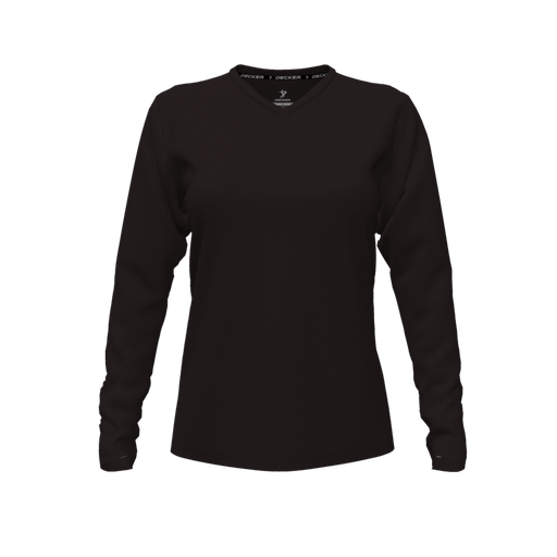 [FTLVCFBK-FYXS-LOGO3] Comfort T-Shirt (Female Youth XS, Black, V Neck, Logo 3, Long Sleeve)
