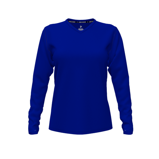 [FTLVCFRY-FYXS-LOGO3] Comfort T-Shirt (Female Youth XS, Royal, V Neck, Logo 3, Long Sleeve)