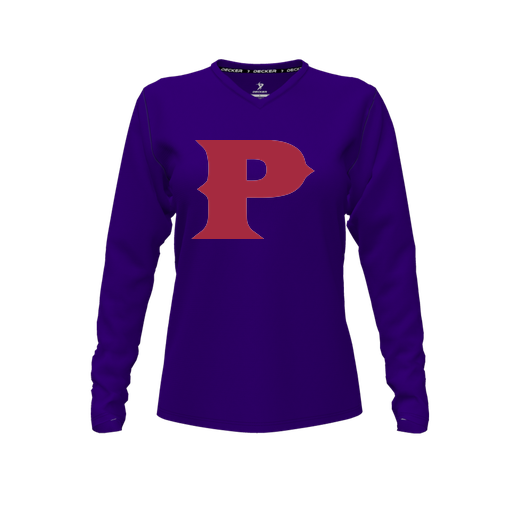 [CUS-DFW-TEES-CMF-VNK-LSL-PUR-FYXS-LOGO1] Comfort T-Shirt (Female Youth XS, Purple, V Neck, Logo 1, Long Sleeve)