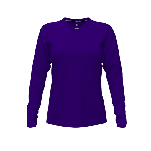 [FTLVCFPP-FYXS-LOGO3] Comfort T-Shirt (Female Youth XS, Purple, V Neck, Logo 3, Long Sleeve)