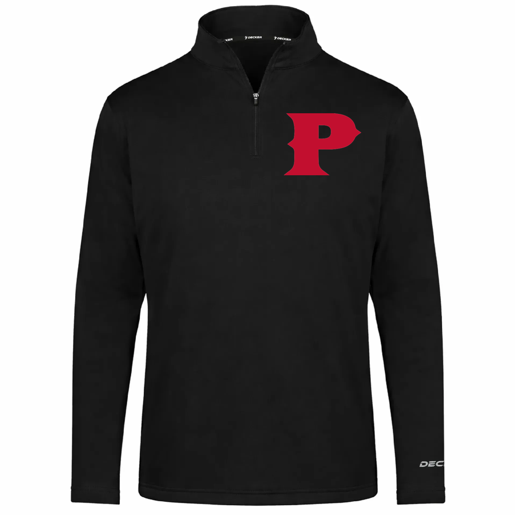 [FOLQFFBK-AS-LOGO1] Decker Men's FlexFleece 1/4 Zip (Black, Adult S, Logo 1)