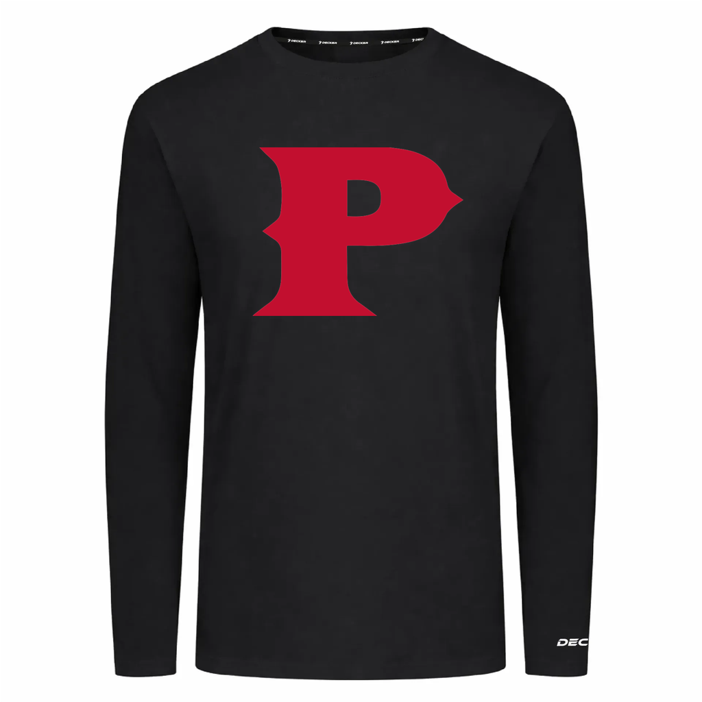 [FTLCUBBK-AXS-LOGO1] Decker Men's Tri-Blend T-Shirt - Long Sleeve (Adult XS, Black, Logo 1)