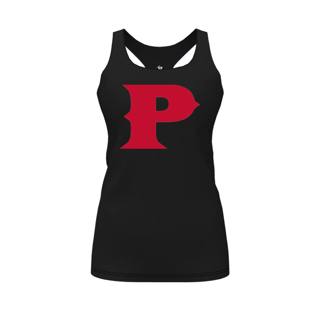 [FT0TRBBK-FYXS-LOGO1] Decker Racerback Tank Top (Black, Female Youth XS, Logo 1)