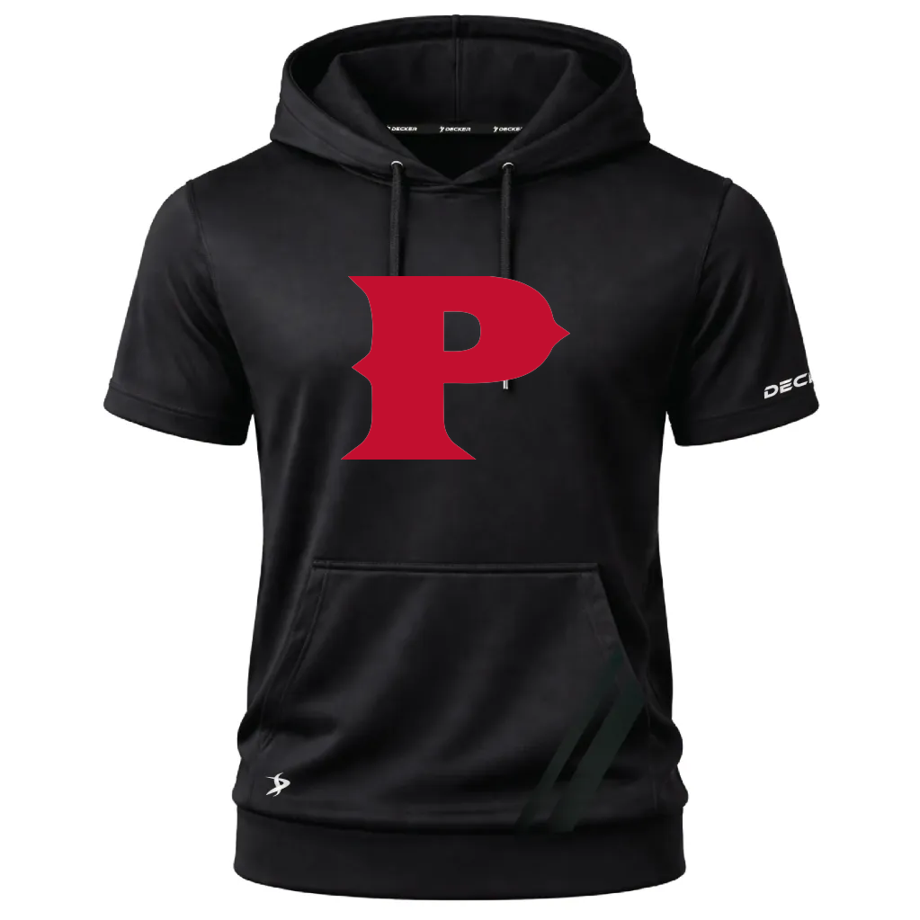 [FOSHSMBK-AS-LOGO1] Decker Adult Short Sleeve Summit Hoodie (Black, Adult S, Logo 1)