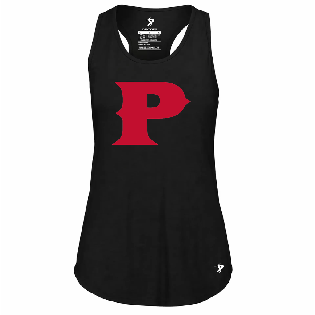 [FT0TUBBK-FAS-LOGO1] Decker Women's Tri-Blend Tank Top (Black, Female Adult S, Logo 1)