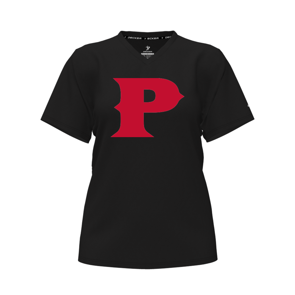 [CUS-DFW-TEES-PER-CNK-LSL-BLK-FYXS-LOGO1] Decker Performance T-Shirt (Crew Neck, Long Sleeve, Black, Female Youth XS, Logo 1)