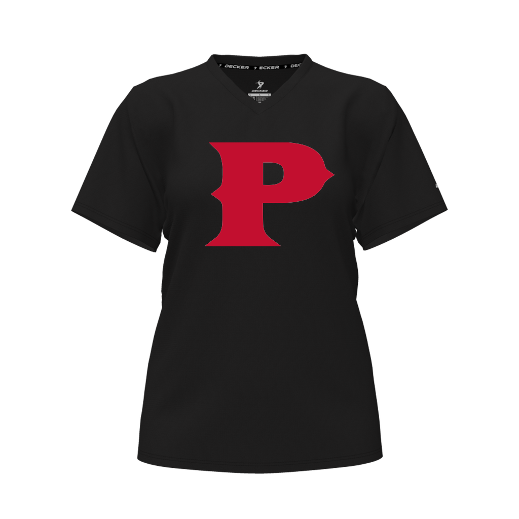 [CUS-DFW-TEES-PER-CNK-LSLBK-FYXS-LOGO1] Decker Performance T-Shirt (Crew Neck, Long Sleeve, Black, Female Youth XS, Logo 1)