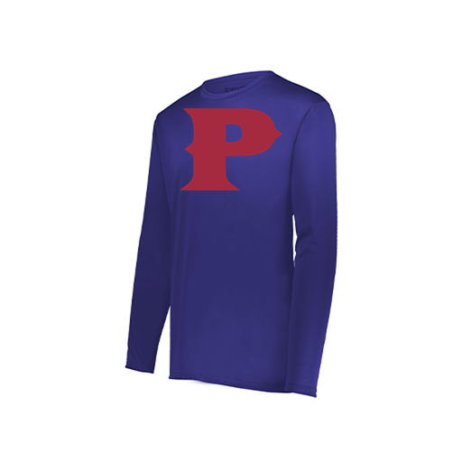 [222823.747.S-LOGO1] Youth LS Smooth Sport Shirt (Youth S, Purple, Logo 1)
