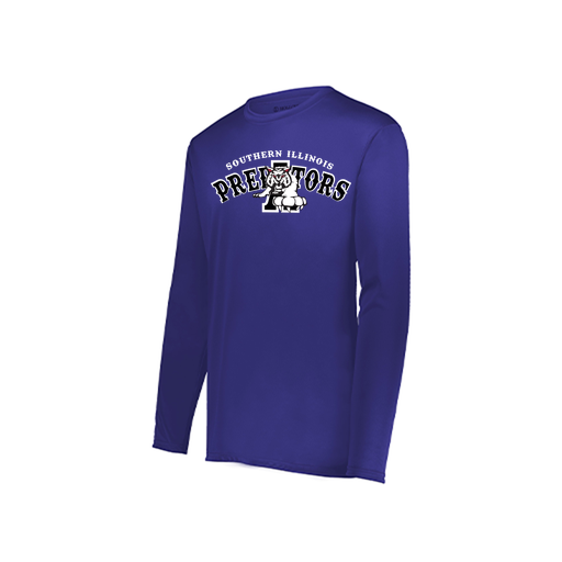 [222823.747.S-LOGO2] Youth LS Smooth Sport Shirt (Youth S, Purple, Logo 2)