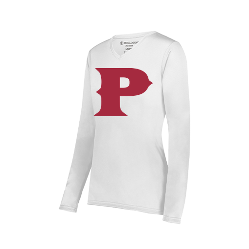 [222824.005.S-LOGO1] Ladies LS Smooth Sport Shirt (Female Adult S, White, Logo 1)